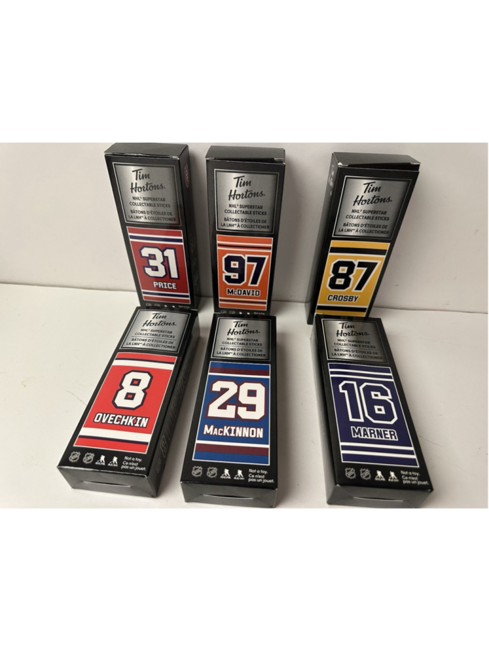 Tim Hortons NHL Mini Superstar Collectible Sticks Complete Set 6 McDavid Crosby